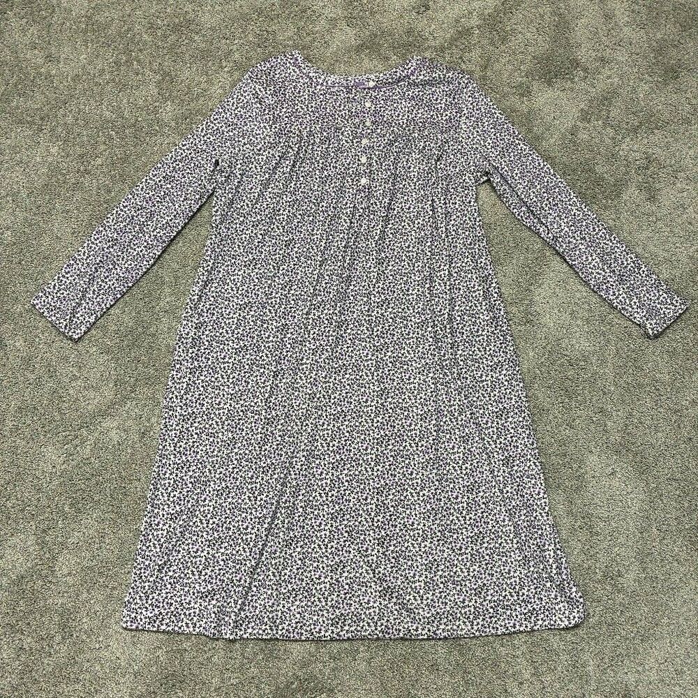 Aria Collection Plush Nightgown Women's XL Purple Ditzy Floral Comfy Cozy Lounge